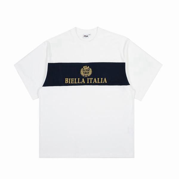 Fila Heritage S/S Women's T-Shirts - White/Navy,NZ 501-74165